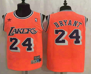 Men's Los Angeles Lakers #24 Kobe Bryant Orange Hardwood Classics Soul Swingman Throwback Jersey