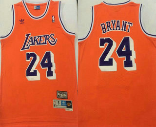 Men's Los Angeles Lakers #24 Kobe Bryant Orange Hardwood Classics Soul Swingman Throwback Jersey