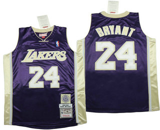 Men's Los Angeles Lakers #24 Kobe Bryant Purple 1996-2016 The Hall of Fame Throwback Jersey