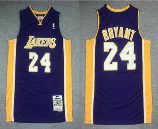 Men's Los Angeles Lakers #24 Kobe Bryant Purple 2006-07 Hardwood Classics Soul Swingman Throwback Jersey