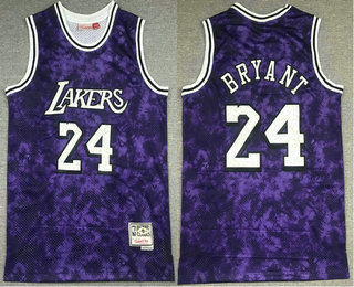 Men's Los Angeles Lakers #24 Kobe Bryant Purple Camo Hardwood Classics Soul Swingman Throwback Jersey