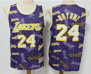 Men's Los Angeles Lakers #24 Kobe Bryant Purple Tear Up Pack Mitchell & Ness Swingman Jeresy