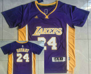 Men's Los Angeles Lakers #24 Kobe Bryant Revolution 30 Swingman Purple Short Sleeved Jersey
