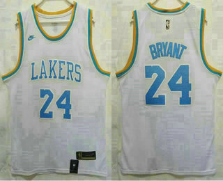 Men's Los Angeles Lakers #24 Kobe Bryant White 2022 Nike Swingman Throwback Stitched Jersey