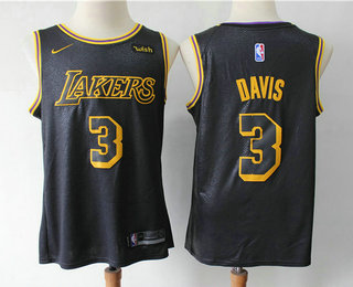 Men's Los Angeles Lakers #3 Anthony Davis 2019 Black Nike Swingman Wish Stitched NBA Jersey