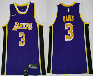 Men's Los Angeles Lakers #3 Anthony Davis 2019 Purple Nike Swingman Stitched NBA Jersey