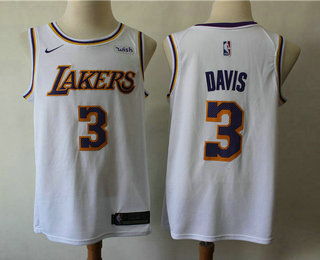 Men's Los Angeles Lakers #3 Anthony Davis 2019 White Nike Swingman Wish Stitched NBA Jersey