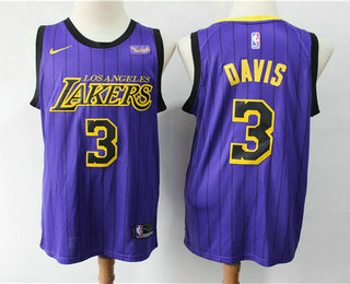 Men's Los Angeles Lakers #3 Anthony Davis NEW Purple 2019 Nike Wish City Edition Swingman Stitched NBA Jersey