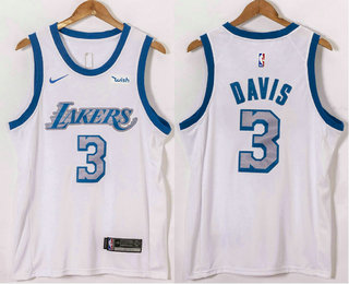 Men's Los Angeles Lakers #3 Anthony Davis White NEW 2021 Nike City Edition Stitched Jersey