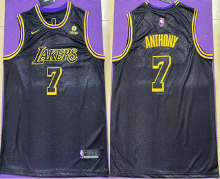 Men's Los Angeles Lakers #7 Carmelo Anthony Black 2021 Nike Swingman Stitched Jersey With NEW Sponsor