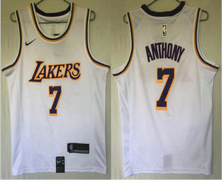 Men's Los Angeles Lakers #7 Carmelo Anthony White 2021 Nike Swingman Stitched NBA Jersey