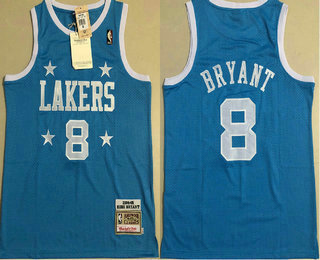 Men's Los Angeles Lakers #8 Kobe Bryant 2004-05 Light Blue Hardwood Classics Soul AUThrowback Jersey