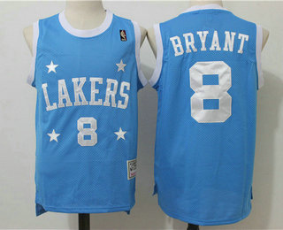 Men's Los Angeles Lakers #8 Kobe Bryant 2004-05 Light Blue Hardwood Classics Soul Swingman Throwback Jersey