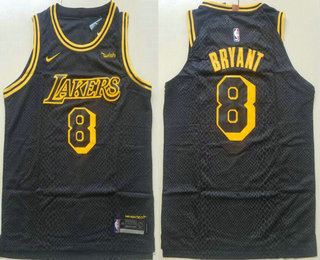 Men's Los Angeles Lakers #8 Kobe Bryant Black City Edition Nike Authentic Stitched NBA Jersey