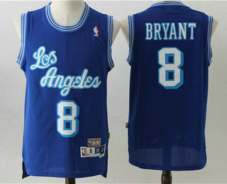 Men's Los Angeles Lakers #8 Kobe Bryant Blue Hardwood Classics Soul Swingman Throwback Jersey