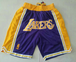 Men's Los Angeles Lakers 1996-97 Purple Just Don Shorts Swingman Shorts