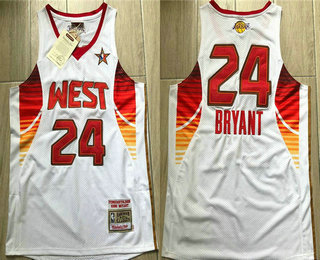 Men's Los Angeles Lakers 24 Kobe Bryant Mitchell & Ness White Hardwood Classics 2009 NBA All-Star Game AU Jersey