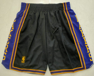 Men's Los Angeles Lakers Black Gold NBA Just Don Swingman Throwback Shorts