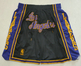 Men's Los Angeles Lakers Black Gold With Los NBA Just Don Swingman Throwback Shorts