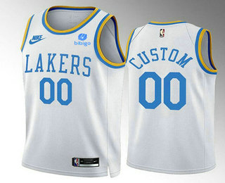Men's Los Angeles Lakers Customized 2023 White Classic Edition Stitched Basketball Jersey