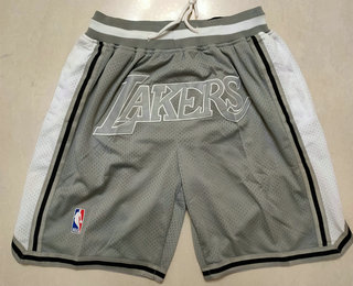 Men's Los Angeles Lakers Grey MVP Just Don Swingman Throwback Shorts