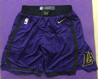 Men's Los Angeles Lakers NEW Purple 2019 Nike City Edition Swingman Stitched NBA Shorts