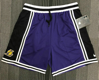 Men's Los Angeles Lakers Purple Black Basketball Training Shorts