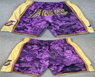 Men's Los Angeles Lakers Purple Gold Shorts