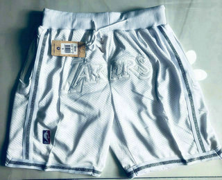 Men's Los Angeles Lakers White MVP Just Don AU Throwback Shorts