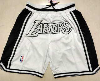 Men's Los Angeles Lakers White MVP Just Don Swingman Throwback Shorts