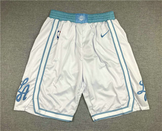 Men's Los Angeles Lakers White NEW 2021 Nike City Edition Stitched Shorts