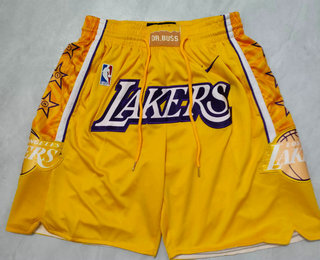 Men's Los Angeles Lakers Yellow 2021 Nike City Edition Swingman Shorts