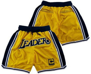 Men's Los Angeles Lakers Yellow Leader C Patch Yellow Shorts