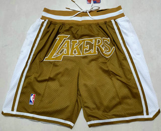 Men's Los Angeles Lakers Yellow MVP Just Don Swingman Throwback Shorts