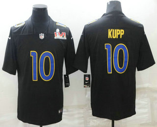 Men's Los Angeles Rams #10 Cooper Kupp Black 2022 Super Bowl LVI Vapor Untouchable Stitched Limited Jersey