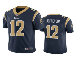 Men's Los Angeles Rams #12 Van Jefferson Navy 2020 NFL Draft Vapor Limited Jersey