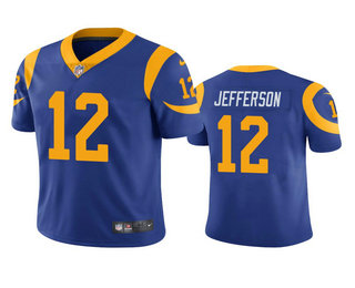 Men's Los Angeles Rams #12 Van Jefferson Royal 2020 NFL Draft Vapor Limited Jersey