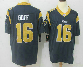 Men's Los Angeles Rams #16 Jared Goff Navy Blue 2017 Vapor Untouchable Stitched NFL Nike Limited Jersey