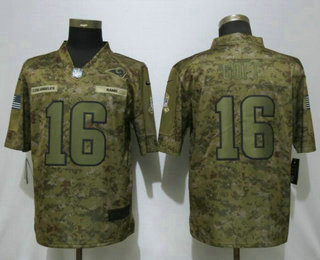 Men's Los Angeles Rams #16 Jared Goff Nike Camo 2018 Salute to Service Stitched NFL Limited Jersey