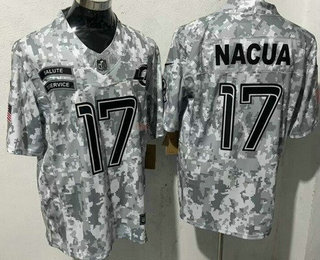 Men's Los Angeles Rams #17 Puka Nacua Limited Arctic Camo 2024 Salute to Service Jersey