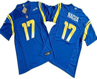 Men's Los Angeles Rams #17 Puka Nacua Limited FUSE Royal Vapor Jersey