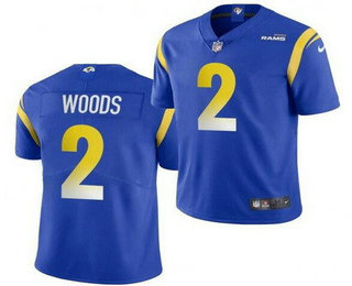 Men's Los Angeles Rams #2 Robert Woods Limited Blue Vapor Jersey