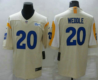 Men's Los Angeles Rams #20 Eric Weddle 2021 Cream Vapor Untouchable Limited Stitched Jersey