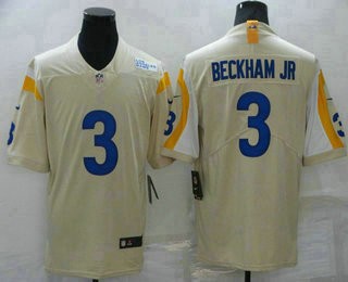 Men's Los Angeles Rams #3 Odell Beckham Jr 2021 Cream Vapor Untouchable Limited Stitched Jersey