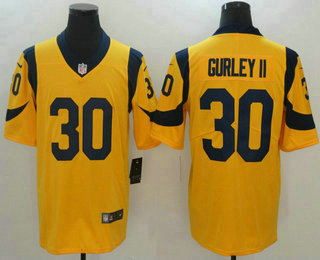 Men's Los Angeles Rams #30 Todd Gurley Gold 2016 Color Rush Stitched NFL Nike Limited Jersey