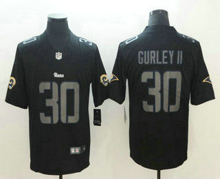 Men's Los Angeles Rams #30 Todd Gurley II Black 2018 Fashion Impact Black Color Rush Stitched NFL Nike Limited Jersey