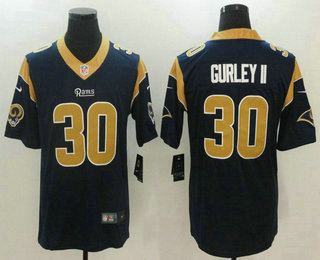 Men's Los Angeles Rams #30 Todd Gurley II Navy Blue 2017 Vapor Untouchable Stitched NFL Nike Limited Jersey