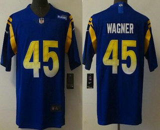 Men's Los Angeles Rams #45 Bobby Wagner 2021 Blue Vapor Untouchable Limited Stitched Jersey