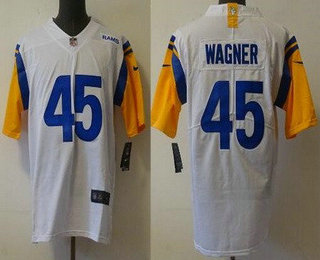 Men's Los Angeles Rams #45 Bobby Wagner 2021 White Vapor Untouchable Limited Stitched Football Jersey