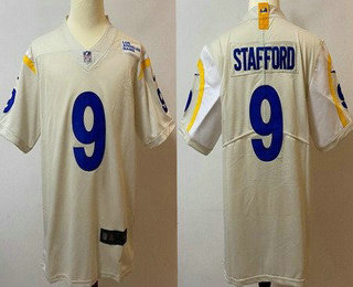 Men's Los Angeles Rams #9 Matthew Stafford Limited Bone Vapor Untouchable Jersey